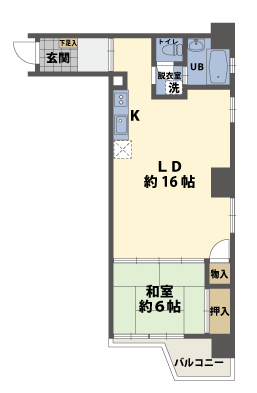 1LDKの間取図